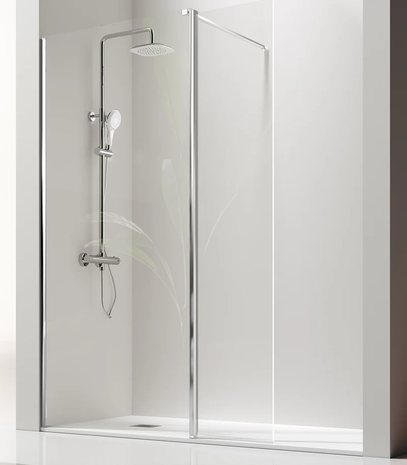 Mampara de ducha GIRO 524 de Kassandra | Panel Fijo con Abatible 180° | Sin Perfil Inferior