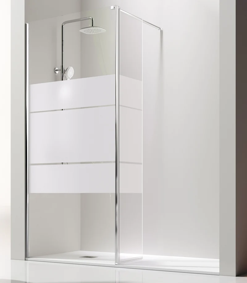 Mampara de ducha GIRO 524 de Kassandra | Panel Fijo con Abatible 180° | Sin Perfil Inferior