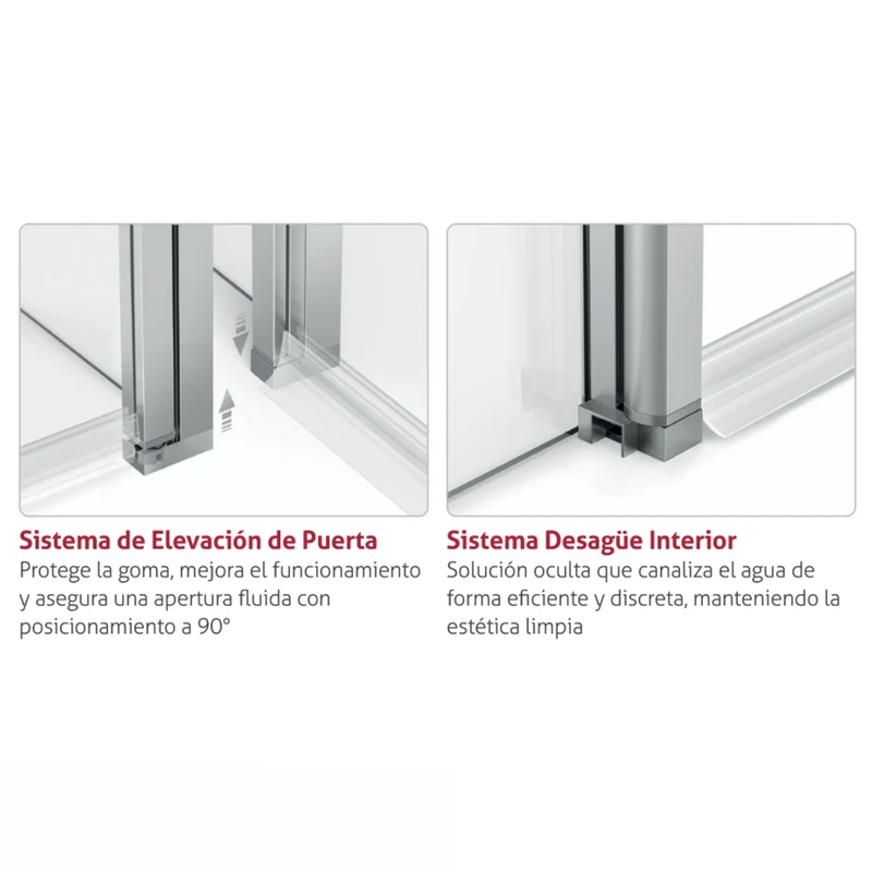 Mampara de ducha GIRO 524 de Kassandra | Panel Fijo con Abatible 180° | Sin Perfil Inferior
