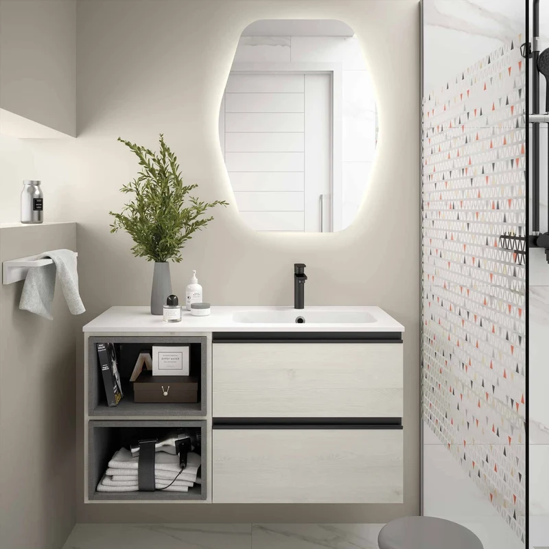 Mueble de Baño MODULAR SPIRIT Salgar | Mueble Suspendido con 2 Cajones y 2 Módulos de 30 cm