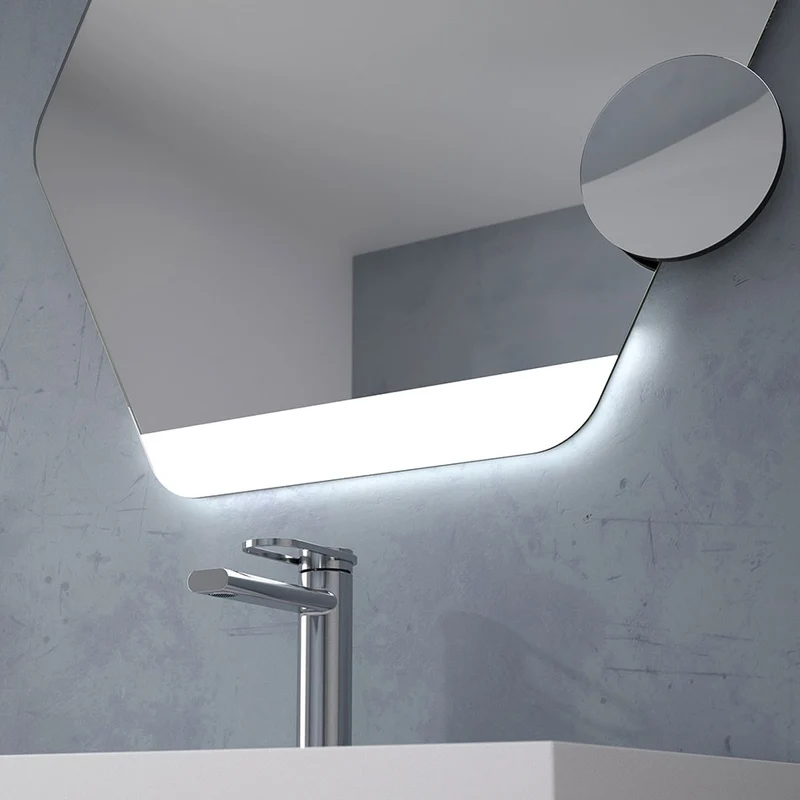 Espejo De Baño Hexagonal TURKS 80x70 cm | Colocación Reversible | Luz Led 3 Tonos | Ip44 | Eficiencia A++ | EUROBATH