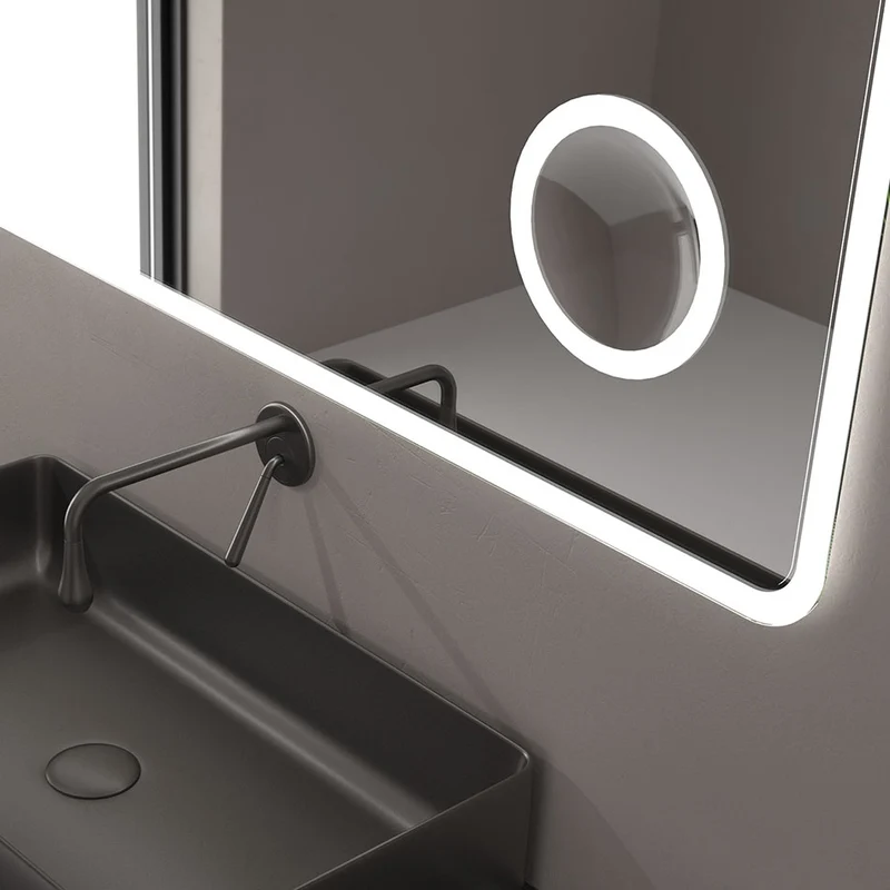 Espejo De Baño PALAU | Con Espejo Aumento X3 Iluminado | Luz Led 3 Tonos | Ip44 | EUROBATH