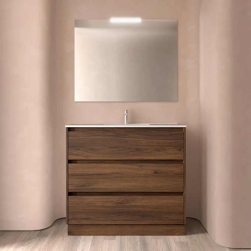 Mueble de Baño con Lavabo y 3 Cajones Salgar Noja 100 cm