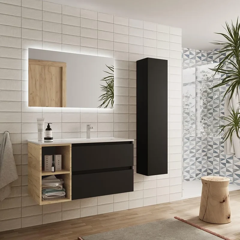 Mueble de Baño Salgar Bequia Negro Mate