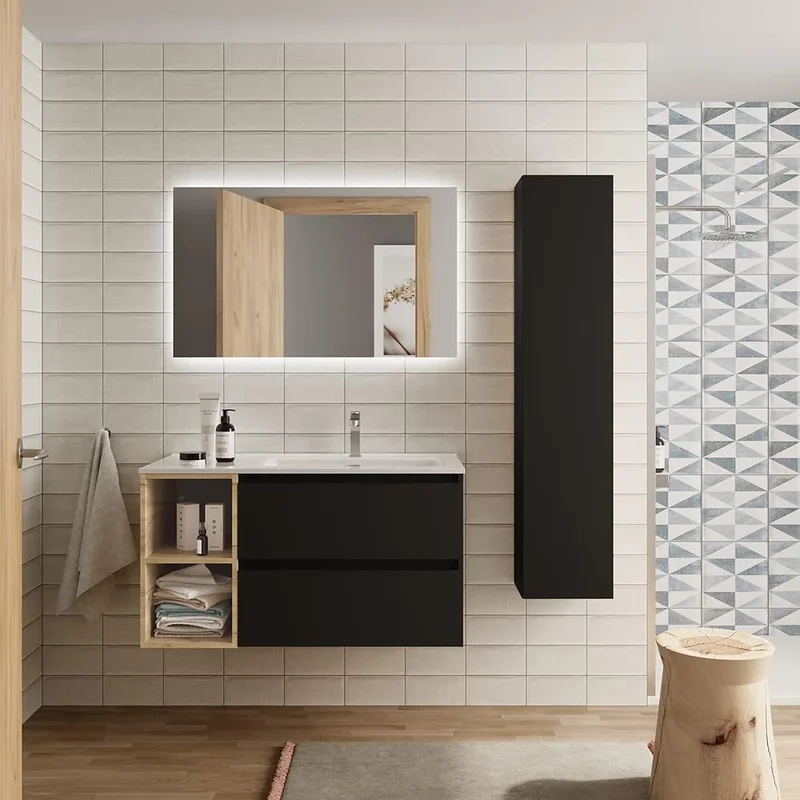 Mueble de Baño Salgar Bequia Negro Mate