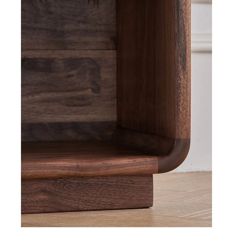 Crescent Contemporary Balance Walnut Wood Bookcase