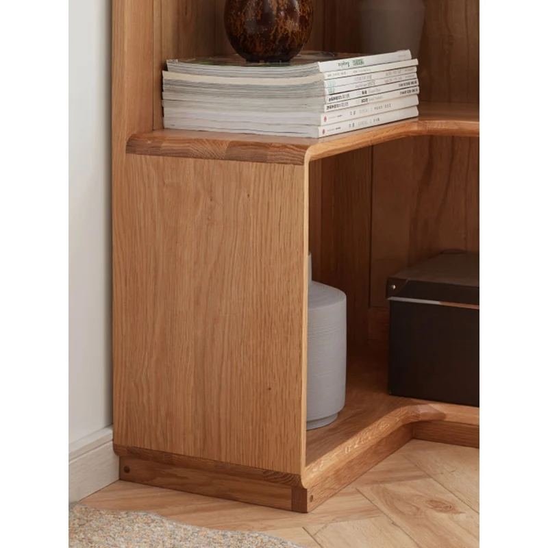 Eclipse Corner White Oak Wood Bookcase