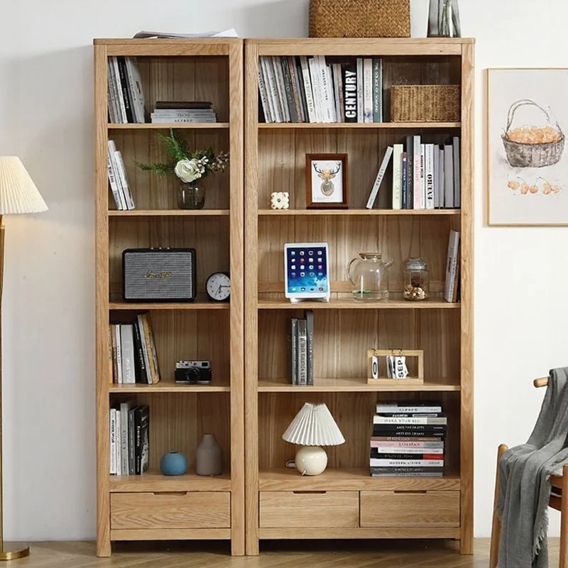 Nova Matching Two Piece Oak Wood Bookcase