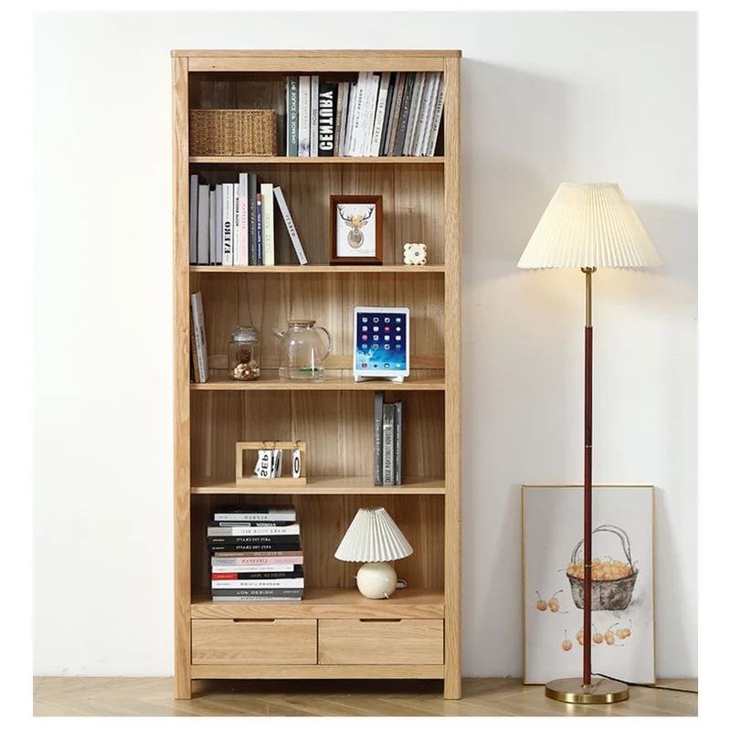 Nova Matching Two Piece Oak Wood Bookcase