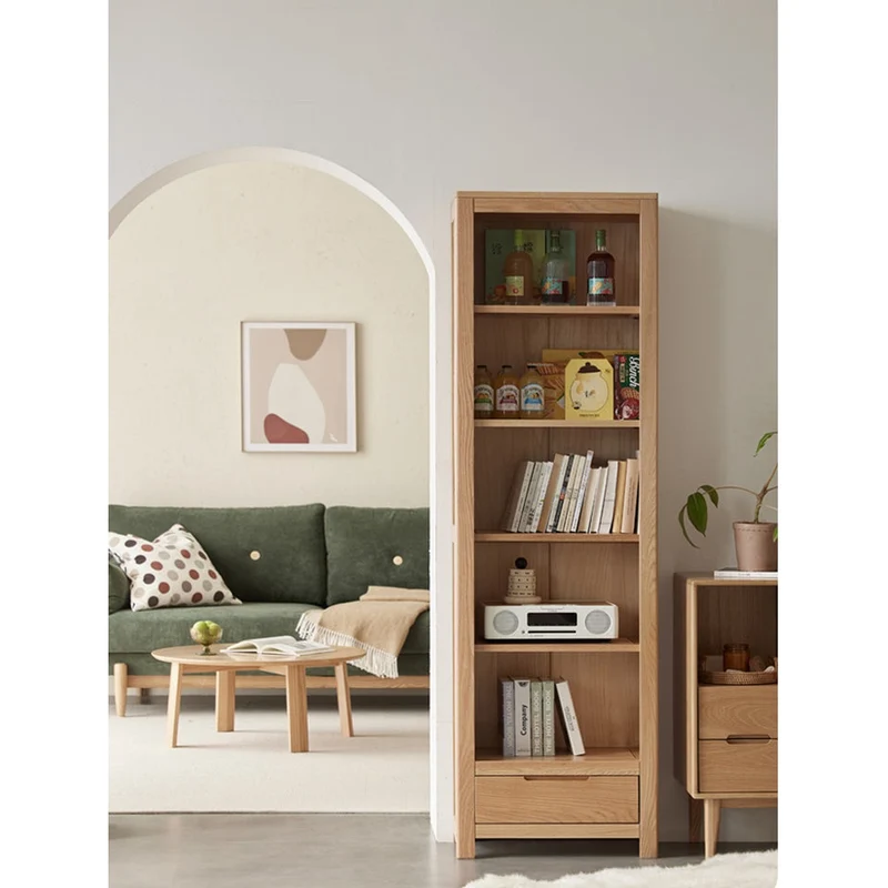 Nova Matching Two Piece Oak Wood Bookcase