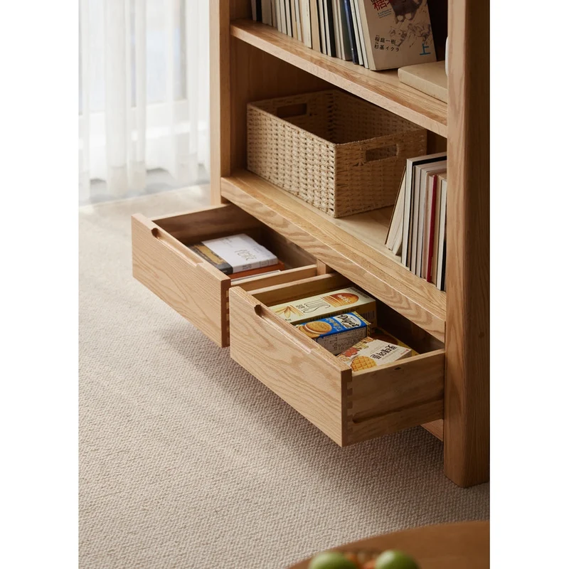 Nova Matching Two Piece Oak Wood Bookcase