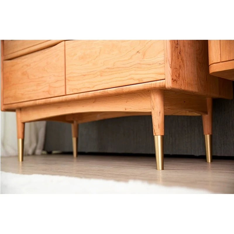 Solid American Cherry Wood Bookcase with Glass Doors