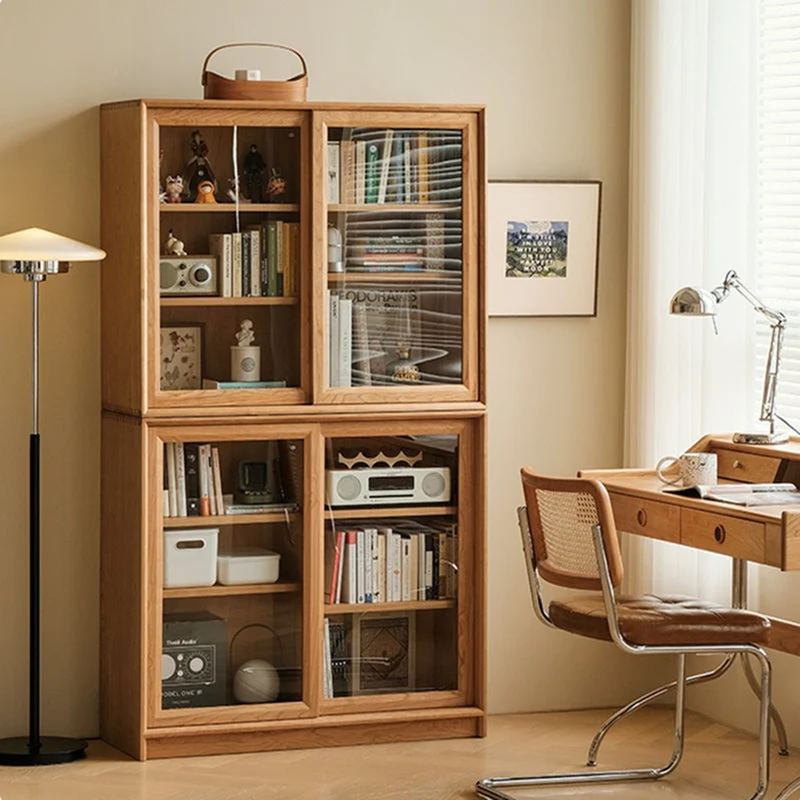 Oasis Glass Cherry Wood Square Bookcase