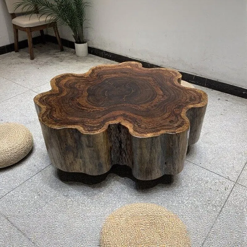 Orchid Beli Noir Wood Drum Coffee Table