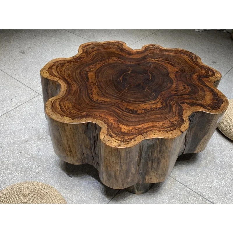 Orchid Beli Noir Wood Drum Coffee Table