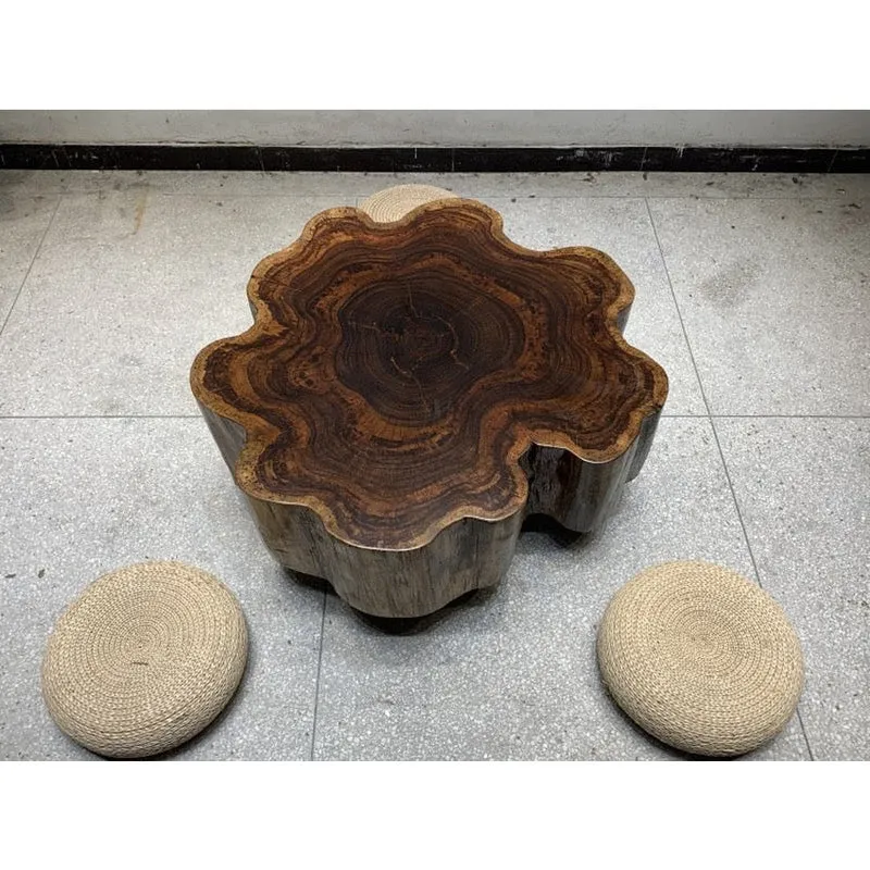 Orchid Beli Noir Wood Drum Coffee Table