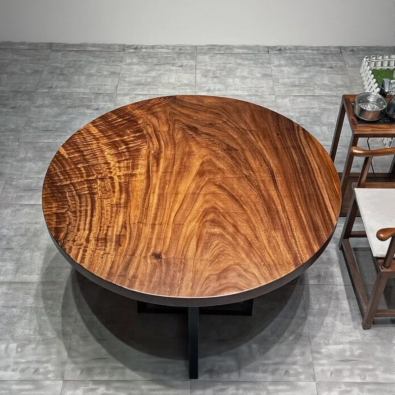 Natural Beauty Monkey Pod Wood Round Table