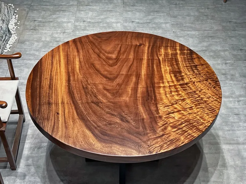Natural Beauty Monkey Pod Wood Round Table