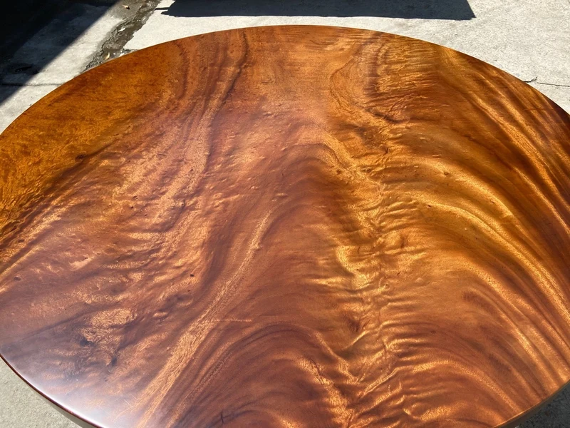 NovaTrend Single Round Wood Slab Table