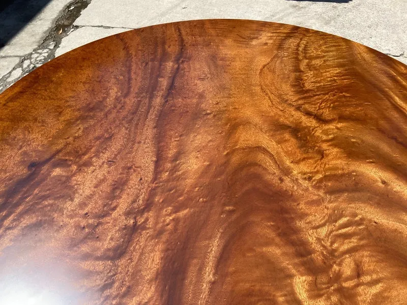 NovaTrend Single Round Wood Slab Table