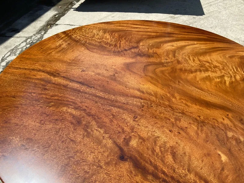 NovaTrend Single Round Wood Slab Table