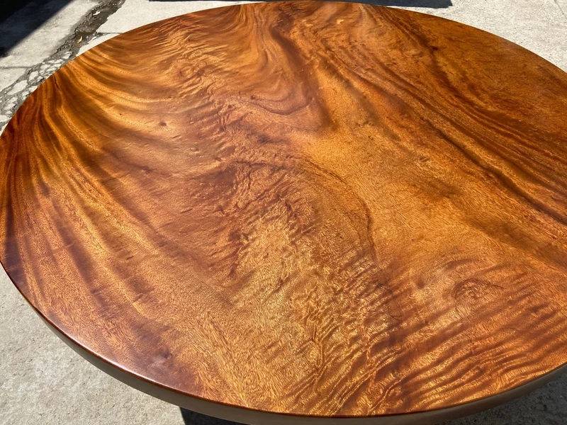 NovaTrend Single Round Wood Slab Table