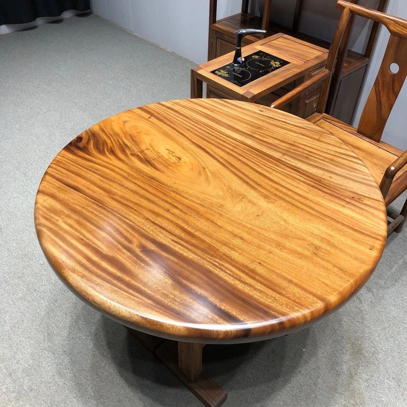Earthy Solid Wood Round Table