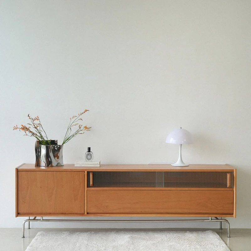 Sleek Contemporary Solid Cherry Wood TV Cabinet