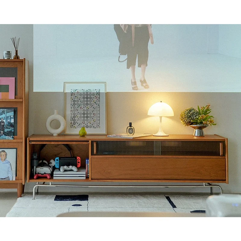 Sleek Contemporary Solid Cherry Wood TV Cabinet
