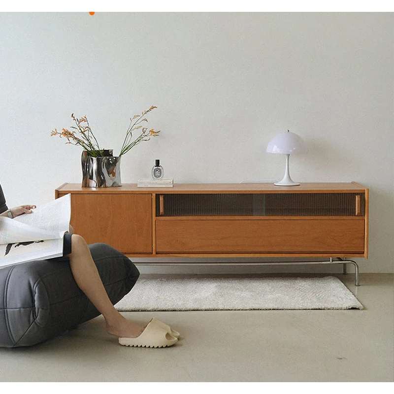 Sleek Contemporary Solid Cherry Wood TV Cabinet
