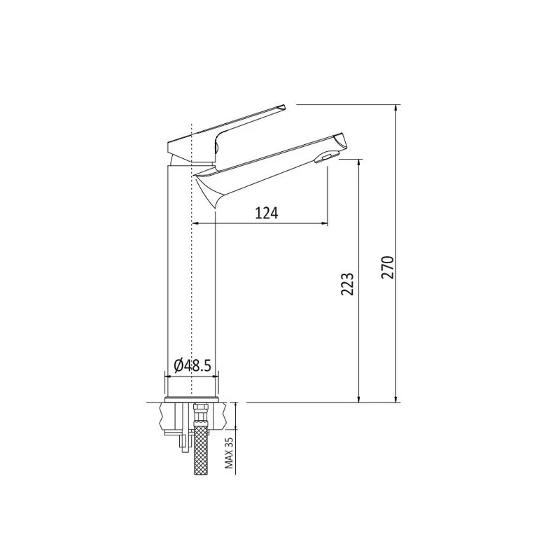 Monomando de Lavabo Alto MALLORCA de Lluvibath | Diseño elegante y alto rendimiento