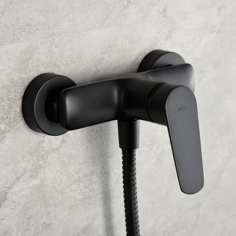 Grifo de Ducha Monomando BÉLGICA en Negro Mate de Imex | Moderno Y Funcional | Bdz044-5Ng