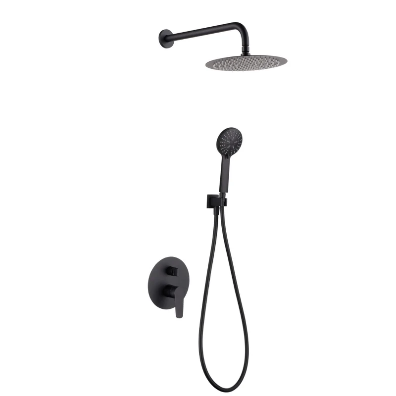 Conjunto de Ducha Empotrado Monomando BÉLGICA en Negro Mate de Imex | Diseño Integral Y Moderno | Gpz044/Ng