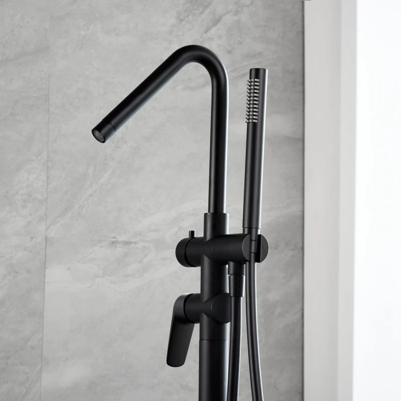 Grifo de Bañera Exenta Negro Mate BÉLGICA de Imex | Diseño Moderno y Elegante | BBEZ044/NG