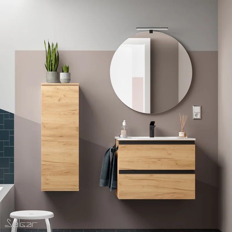 Mueble MODULAR SPIRIT de Salgar. 2 Cajones y Módulo Toallero Extraible de 30 cm