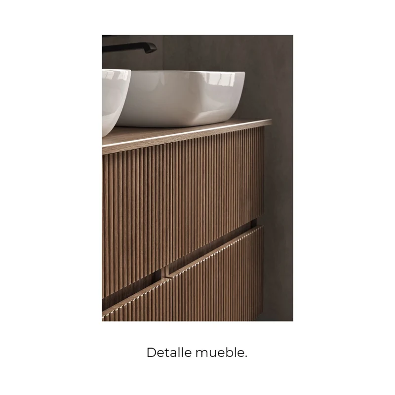 Mueble de baño ETNA de Sanchis, 2 Cajones con Lavabo Sobre Encimera | Diseño Nordico