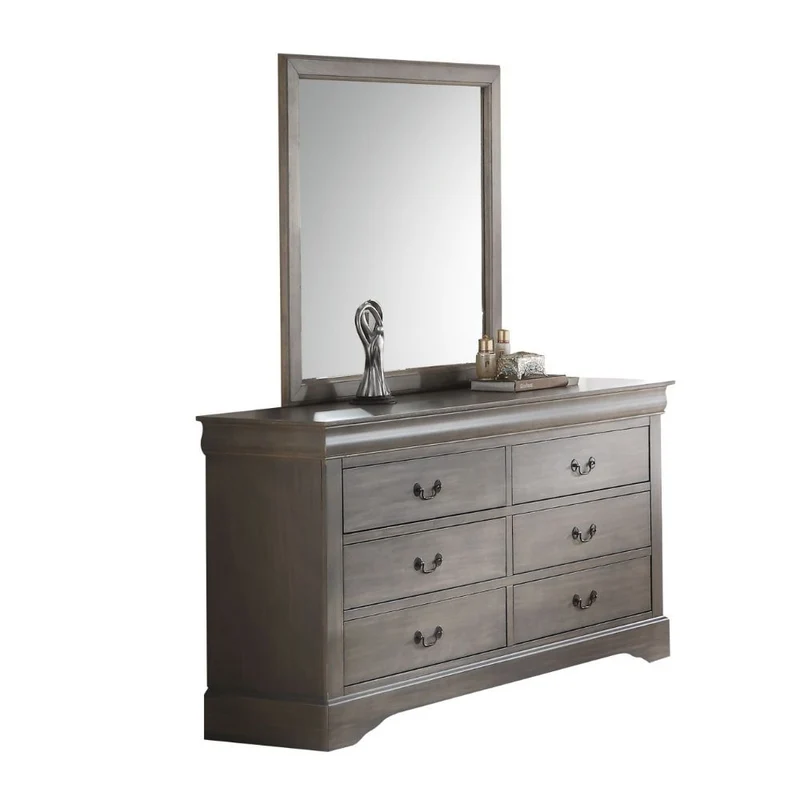 Louis Philippe III - Gray Mirror - Antique Gray