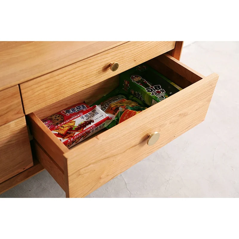 Stylish Storage Cherry Wood Console with Drawers
