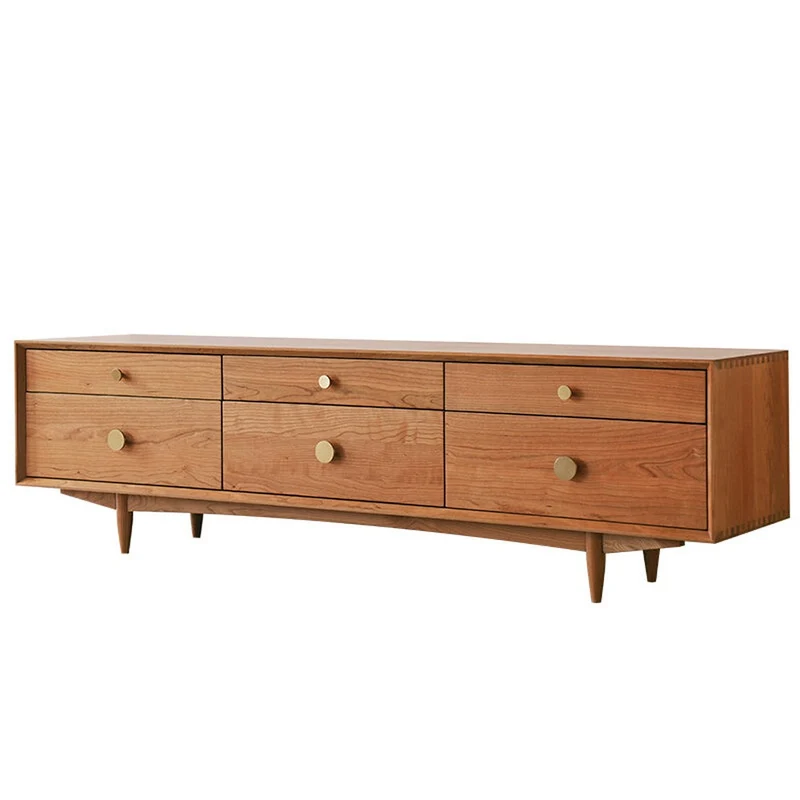 Stylish Storage Cherry Wood Console with Drawers