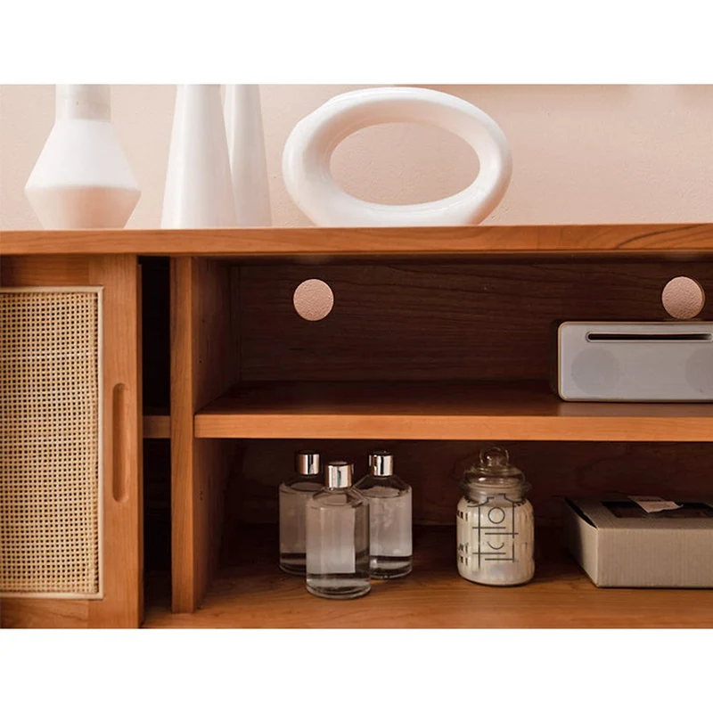 Summit 4 Rattan Sliding Door Cherry TV Stand