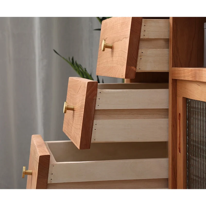 Versatile Cherry Wood Entertainment Stand with Storage