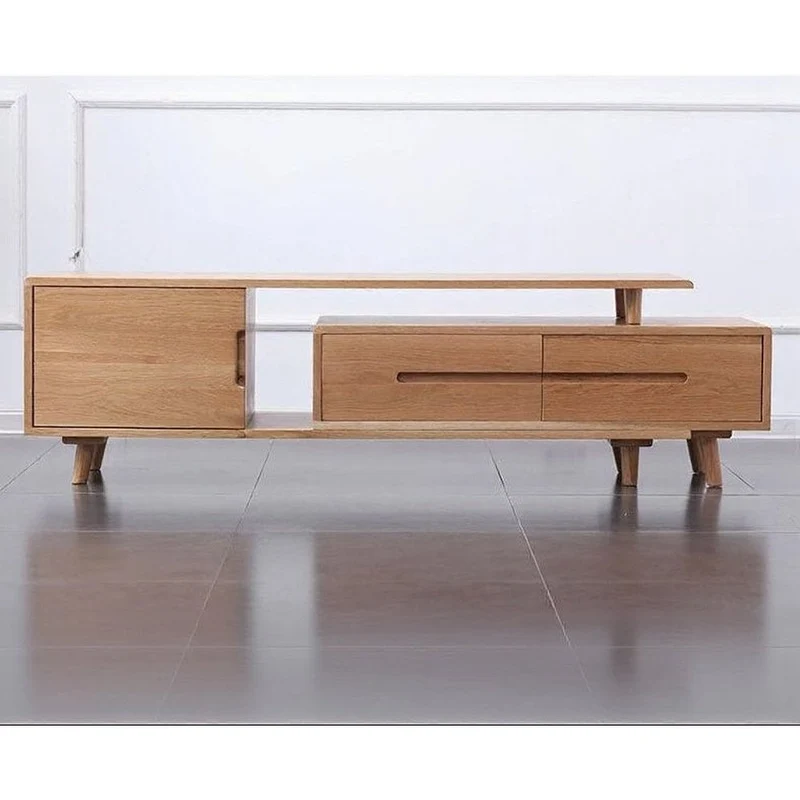 Ember Expandable Oak Wood TV Stand