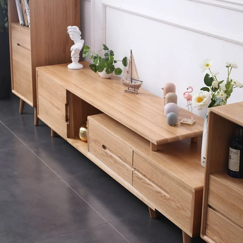 Ember Expandable Oak Wood TV Stand