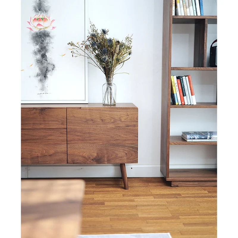Hidden Horizon Design Black Walnut TV Cabinet