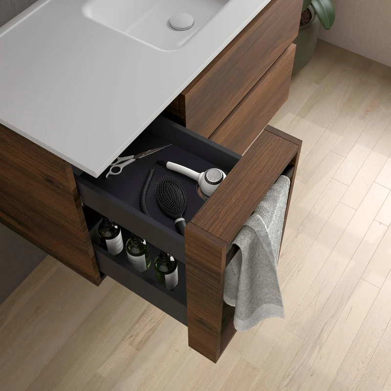 Mueble MODULAR SPIRIT de Salgar. 2 Cajones y Módulo Toallero Extraible de 30 cm