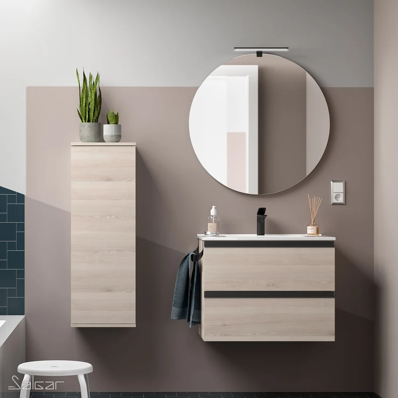 Mueble MODULAR SPIRIT de Salgar. 2 Cajones y Módulo Toallero Extraible de 30 cm