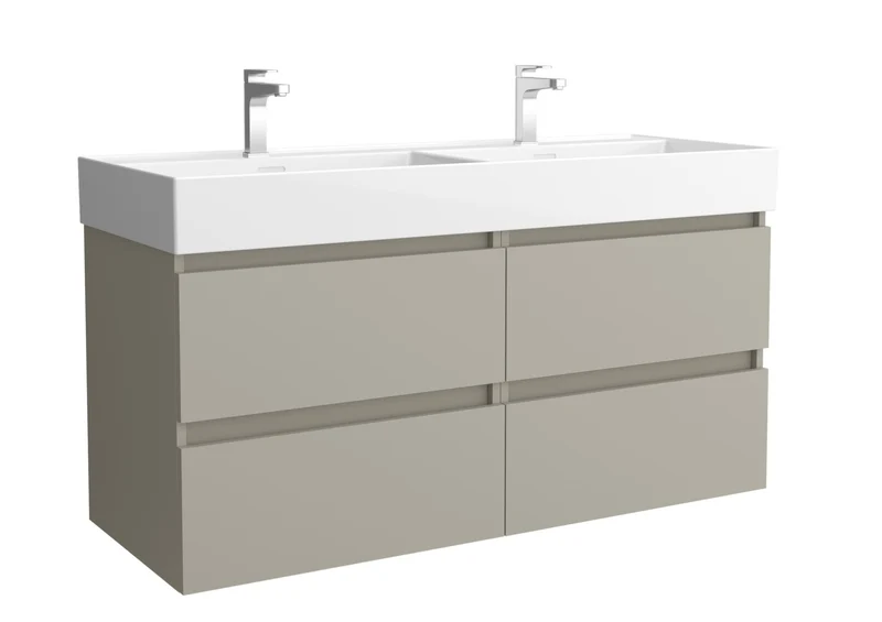 SALGAR 122356 BEQUIA Mueble de Baño 2 pozas Porcelana 120cm Gris mate