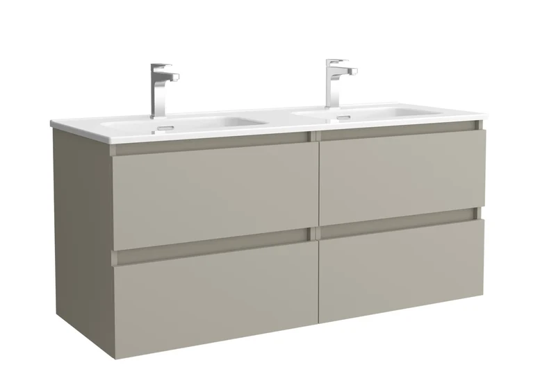SALGAR 122351 BEQUIA Mueble de Baño 2 pozas Porcelana 120cm Gris mate