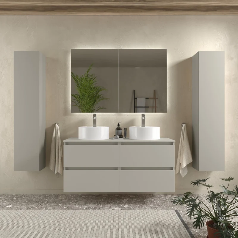SALGAR 122346 BEQUIA Mueble de Baño Porcelana 140cm Gris mate