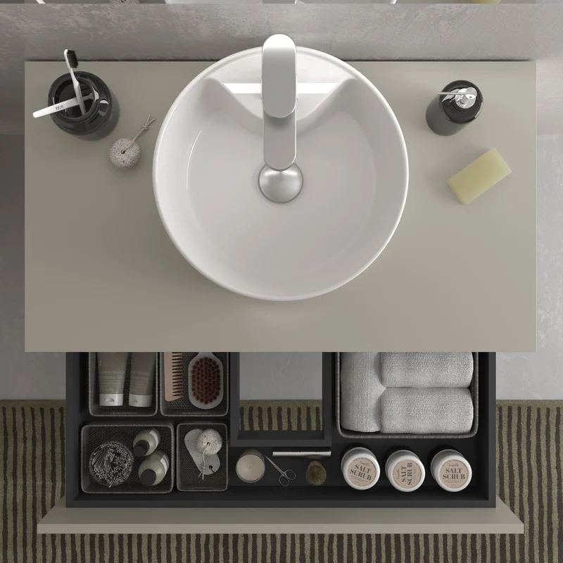 SALGAR 122346 BEQUIA Mueble de Baño Porcelana 140cm Gris mate